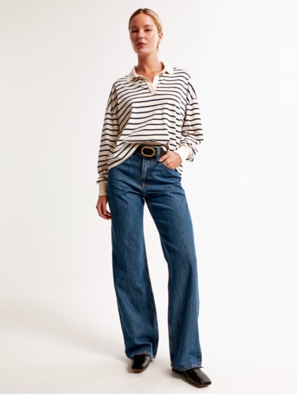 Abercrombie High Rise Loose Jean 26 Long